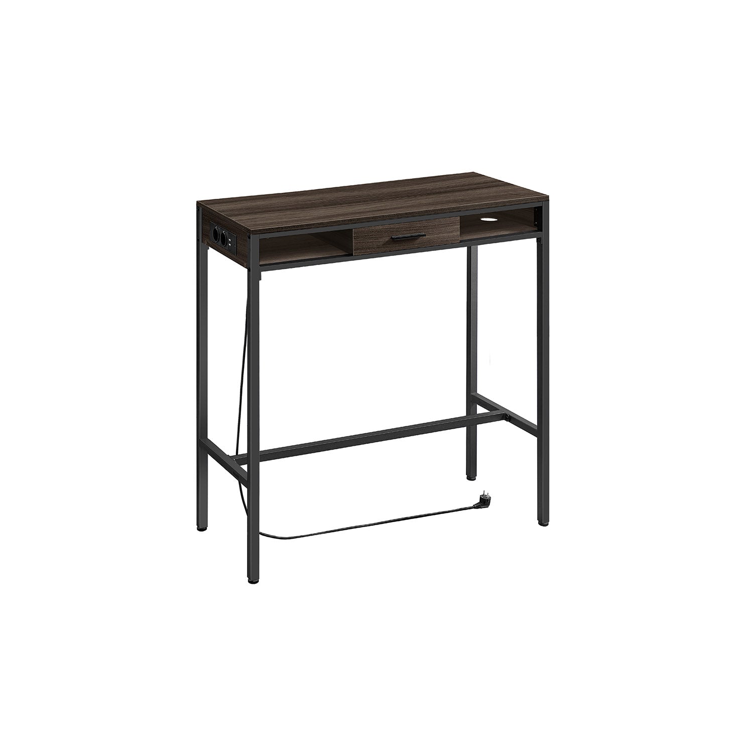Bar table with charging station and drawer 40 x 99.8 x 104.6 cm