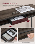 Bar table with charging station and drawer 40 x 99.8 x 104.6 cm