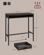 Bar table with charging station and drawer 40 x 99.8 x 104.6 cm