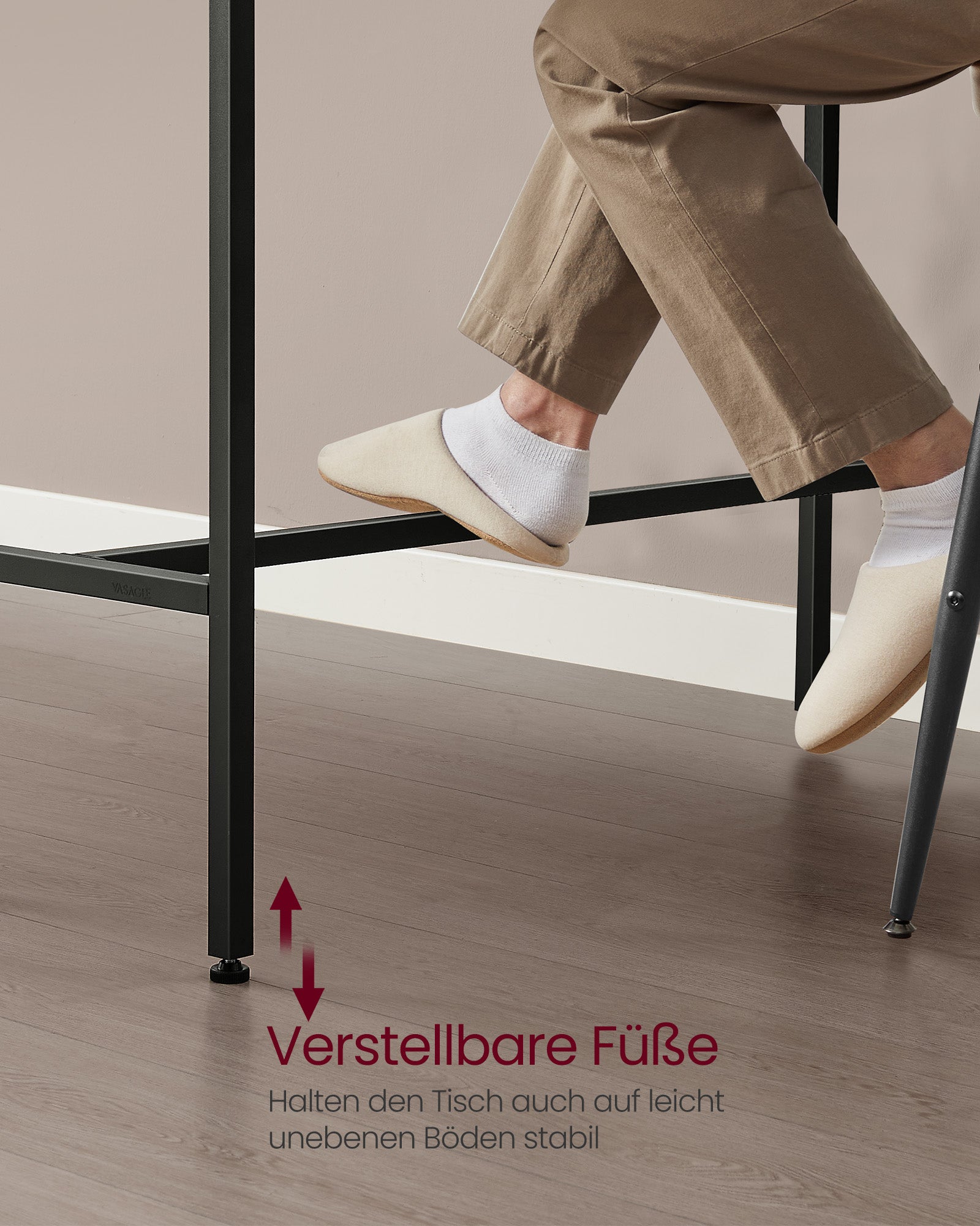 Bar table with charging station and drawer 40 x 99.8 x 104.6 cm