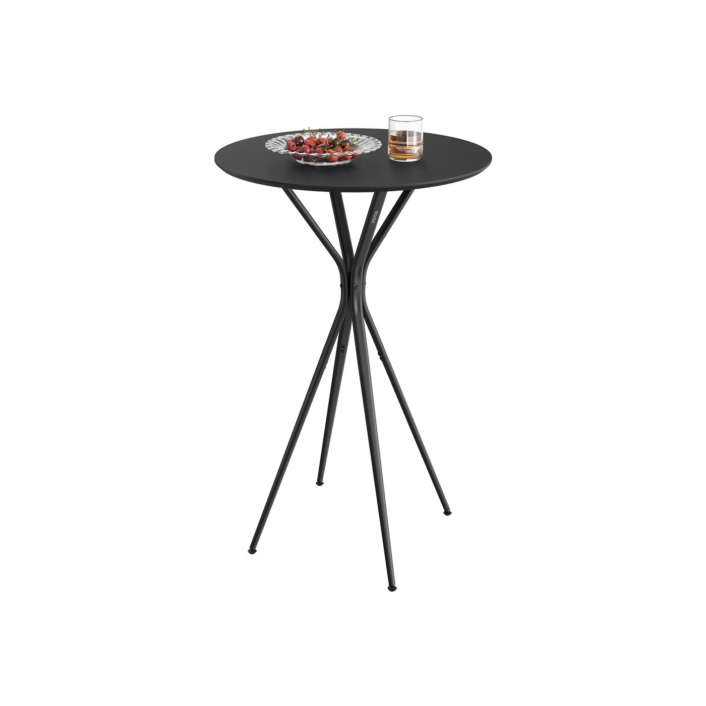 Bar table with metal frame 60 x 60 x 105 cm ink-black-mat black