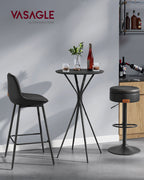 Bar table with metal frame 60 x 60 x 105 cm ink-black-mat black