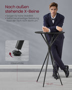 Bar table with metal frame 60 x 60 x 105 cm ink-black-mat black