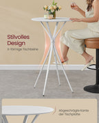 Bar table with metal frame 60 x 60 x 105 cm Wolkwit-Mat White