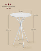 Bar table with metal frame 60 x 60 x 105 cm Wolkwit-Mat White