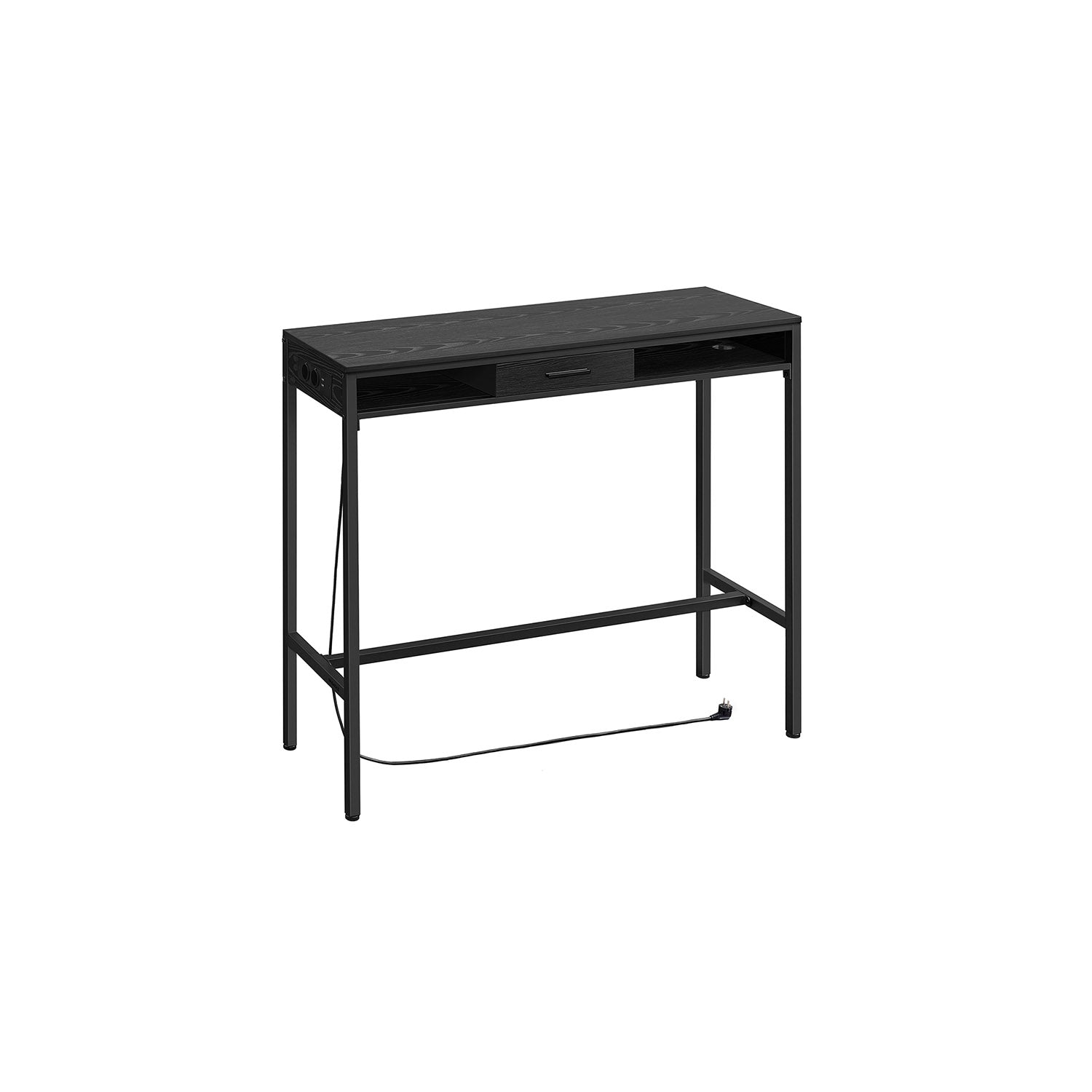 Bar table with drawer 40 x 120 x 104.6 cm ebony black