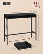 Bar table with drawer 40 x 120 x 104.6 cm ebony black
