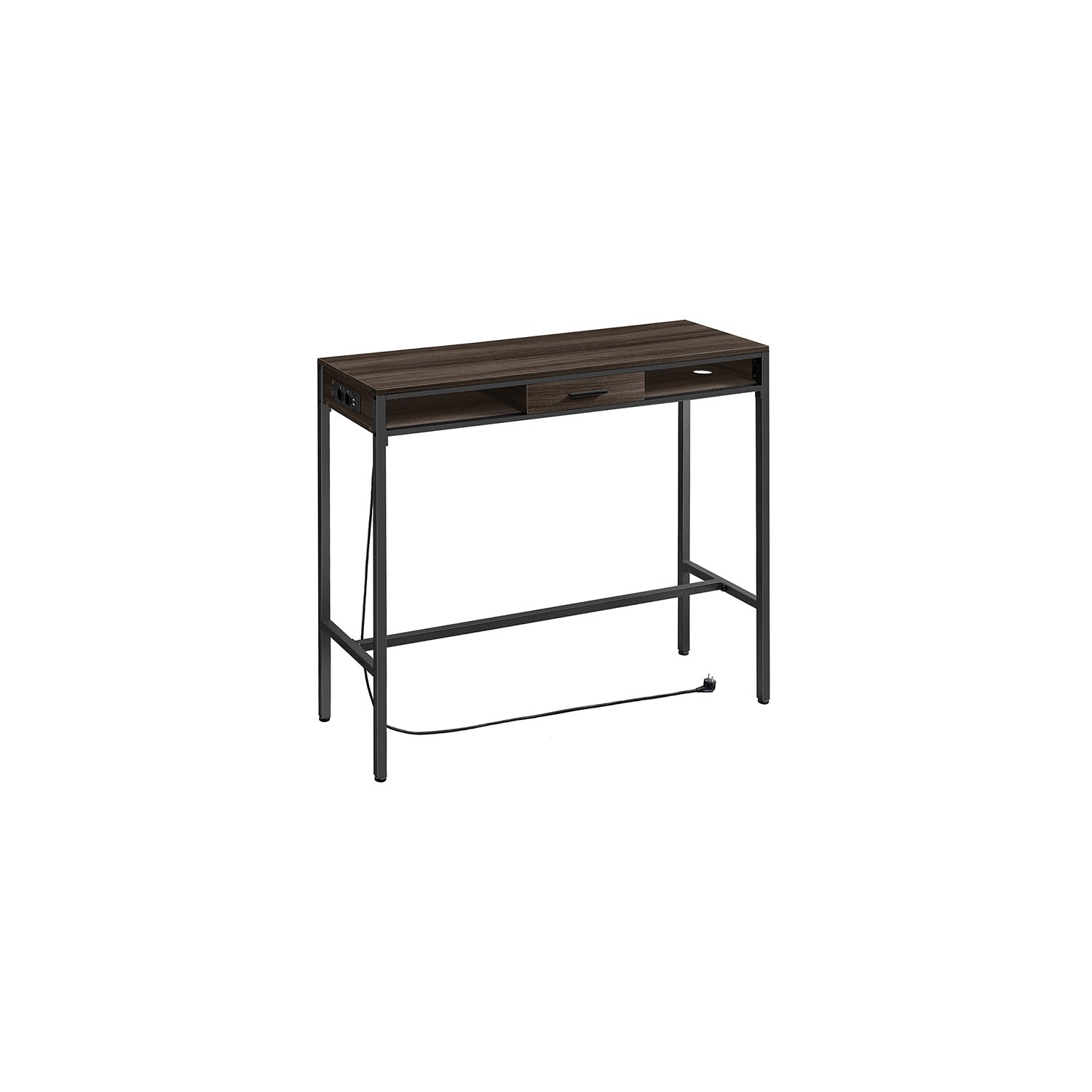 Bar table with drawer 40 x 120 x 104.6 cm ash brown