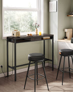 Bar table with drawer 40 x 120 x 104.6 cm ash brown
