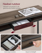 Bar table with drawer 40 x 120 x 104.6 cm ash brown