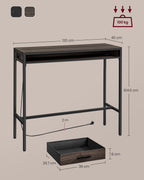 Bar table with drawer 40 x 120 x 104.6 cm ash brown