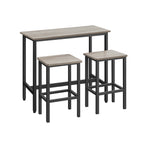 Bartafelset - with bar stools - greige spotted and ink black