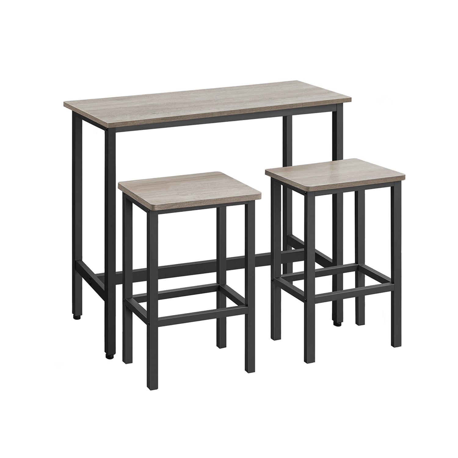 Bartafelset - with bar stools - greige spotted and ink black