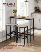 Bartafelset - with bar stools - greige spotted and ink black