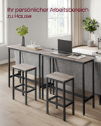 Bartafelset - with bar stools - greige spotted and ink black