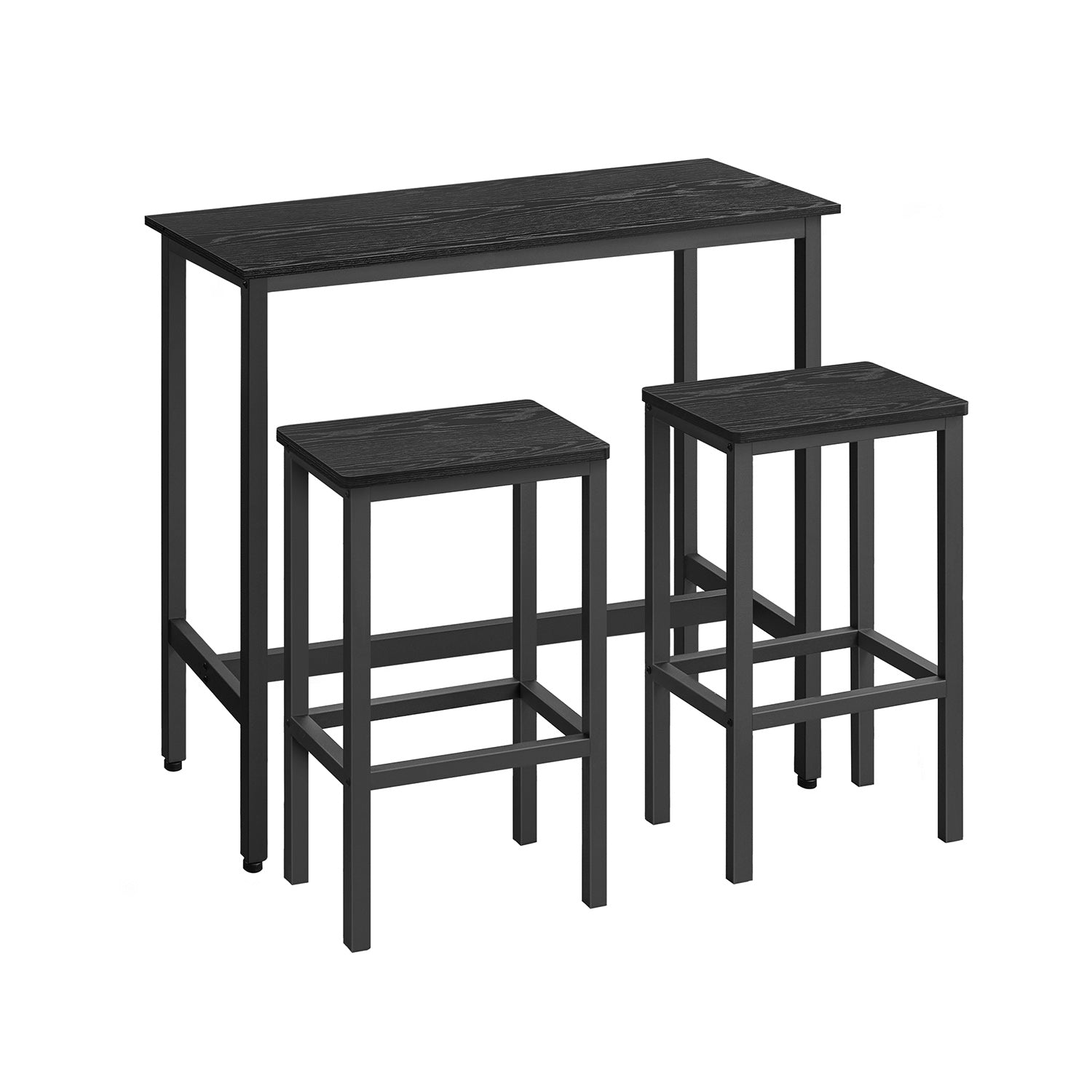 Bartafelset - with bar stools - vintage brown and ink black