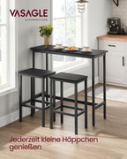 Bartafelset - with bar stools - vintage brown and ink black
