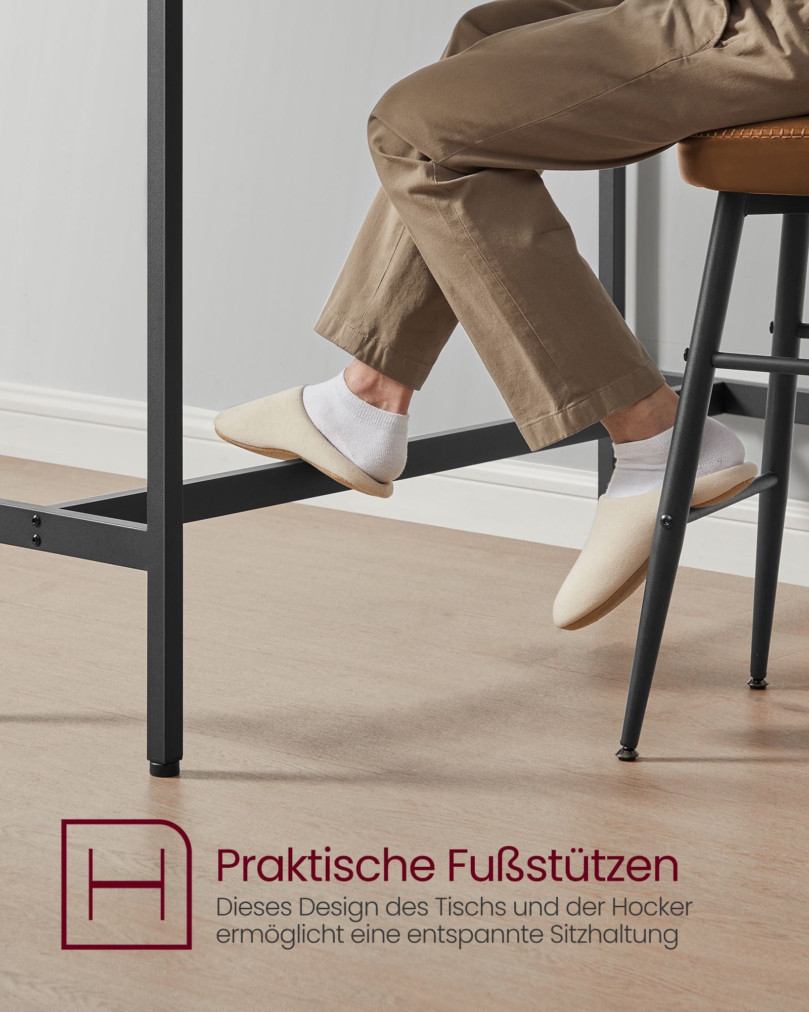 Bartafelset - with bar stools - vintage brown and ink black