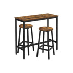 Bartafelset-with 2 bar stools-Vintage Brown-Zwart