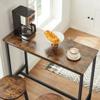 Bartafelset-with 2 bar stools-Vintage Brown-Zwart