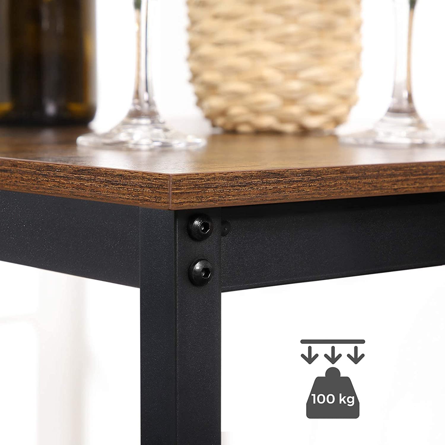 Bar table - High kitchen table - 60 x 60 x 92 cm - Steel frame