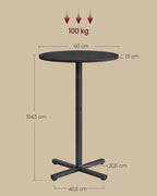 Bar table - Round - 60 x 60 x 104.5 cm - Ebony black