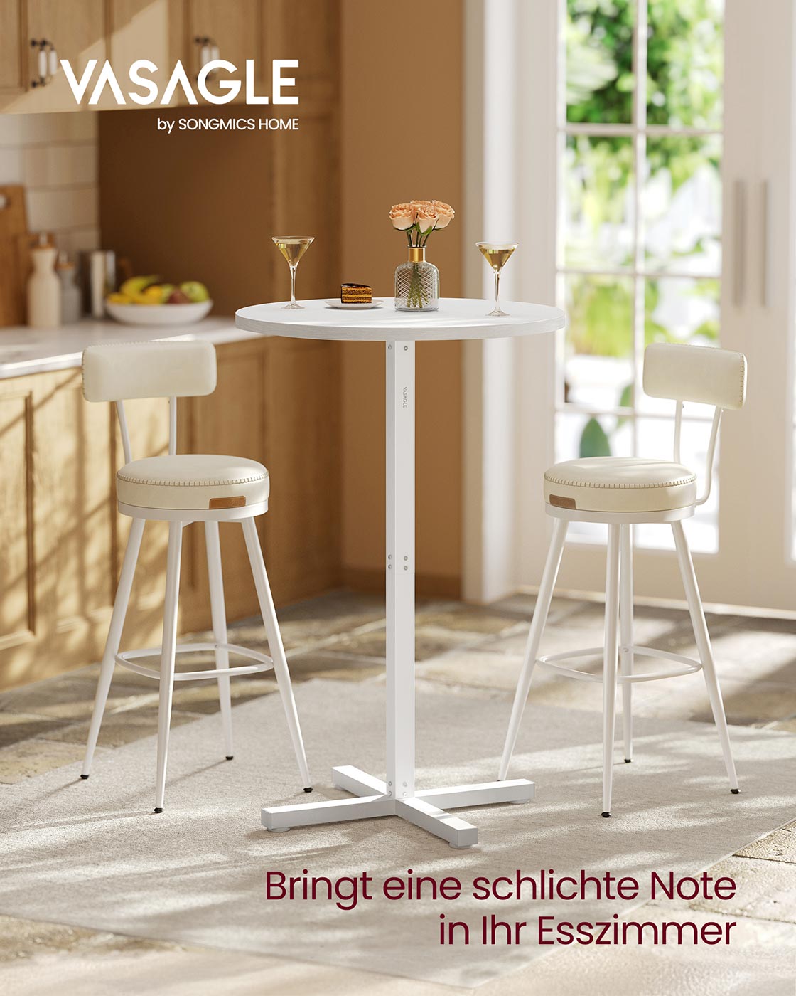 Bar table - Round - 60 x 60 x 104.5 cm - Snow White