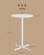Bar table - Round - 60 x 60 x 104.5 cm - Snow White