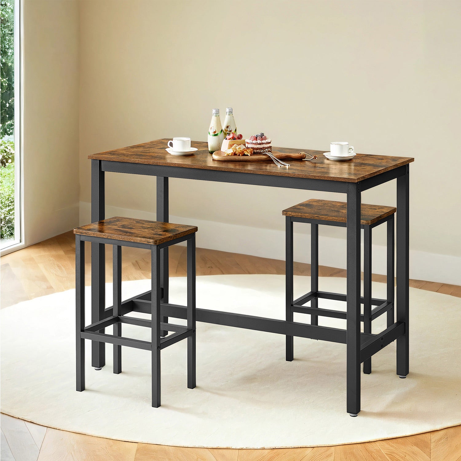 Bartafel - Industrial look - with 2 bar stools