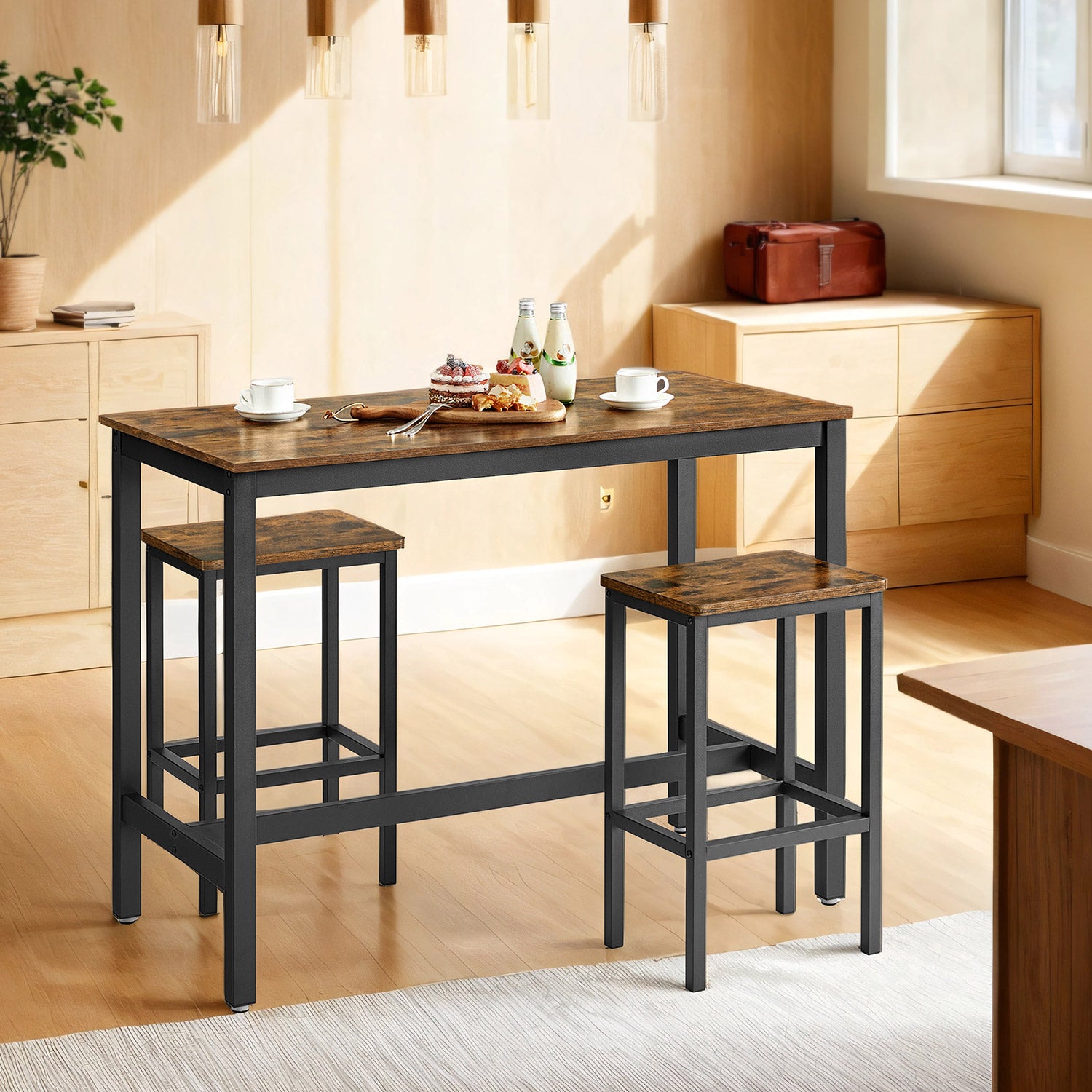 Bartafel - Industrial look - with 2 bar stools