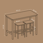 Bartafel - Industrial look - with 2 bar stools
