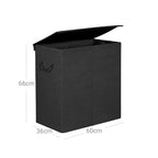 Laundry basket - 142 l - Washer with separate subjects - Black