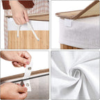 Laundry basket - with 3 compartments - removable bags - natural