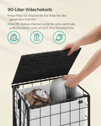Laundry basket-removable-for laundry room-ink-black-wolkwit