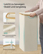 Laundry basket 90 liters with removable laundry bag cream white