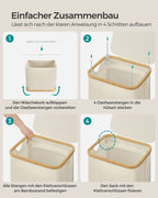 Laundry basket 90 liters with removable laundry bag cream white