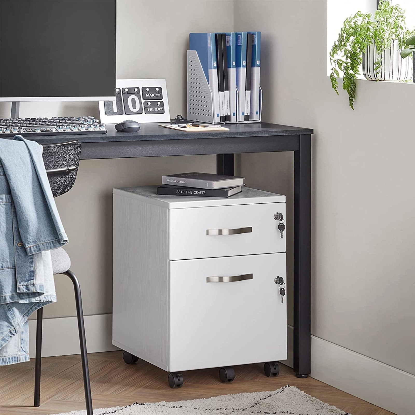 Roll container - drawer unit on wheels - With 2 locks - White