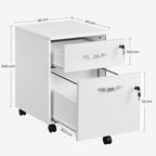 Roll container - drawer unit on wheels - With 2 locks - White
