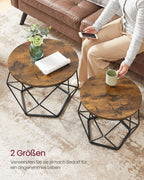 Round coffee table set of 2-Vintage Flair-Vintage Brown-Inktzwart