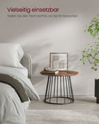Coffee table set of 2 with steel frame in natural walnut color