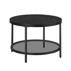 Coffee table-2 levels-Glass sheet-Marble black-ink black
