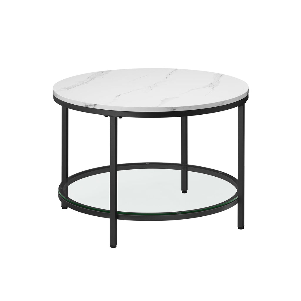 Coffee table-2 levels-Glass sheet-Marble black-ink black
