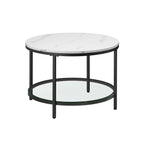 Coffee table-2 levels-Glass sheet-Marble black-ink black