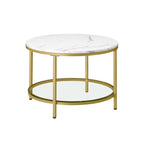 Coffee table-2 levels-Glass sheet-Marble black-ink black