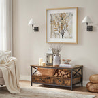 Coffee table - Living room table - With 2 drawers - 100 x 55 x 45 cm - Brown