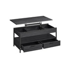 Coffee table-with drawers-vintage brown-ink black