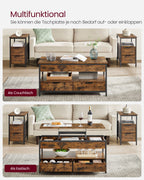 Coffee table-with drawers-vintage brown-ink black