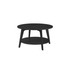Round coffee table - 2 levels - with storage space - 80 x 45 cm - foggy gray