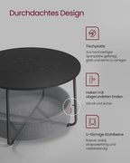 Coffee table with basket made of ink -black and Leigrijze fabric