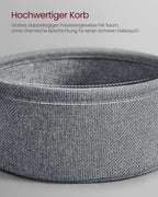 Coffee table with basket made of ink -black and Leigrijze fabric